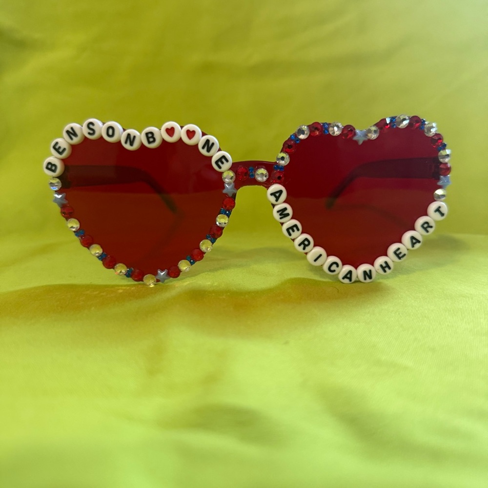 Benson Boone American Heart Tour Concert Outfit Sunglasses Rhinestones